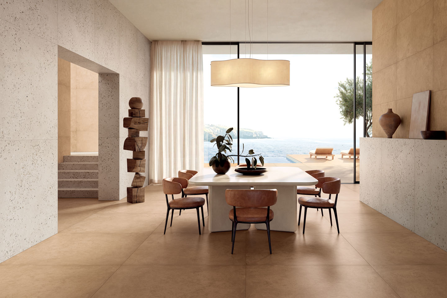 Sala da pranzo con vista mare, Biscotto e Tracce Calce