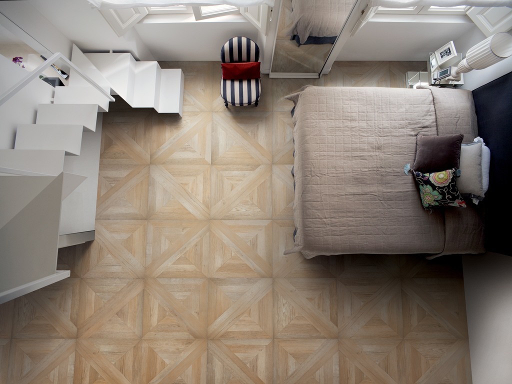 Piastrelle effetto parquet a cassettoni mansion